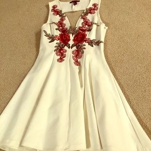 White and floral dress
